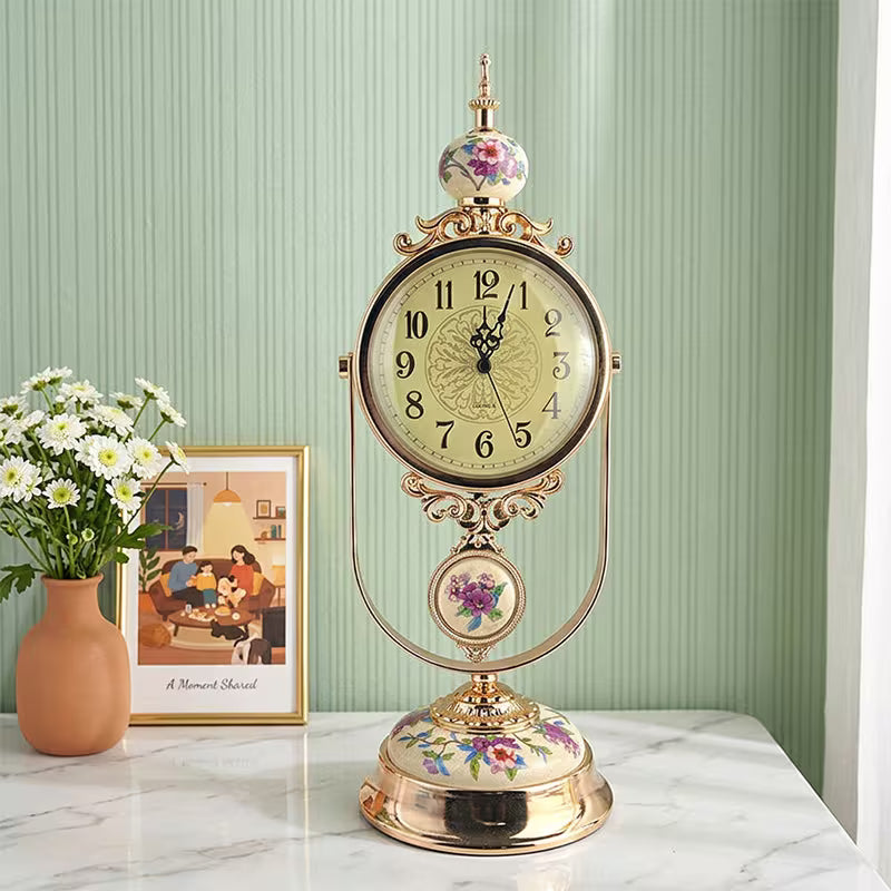 Vintage American Style Desktop Clock Home Ornament