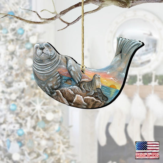 Seal Wooden Ornaments