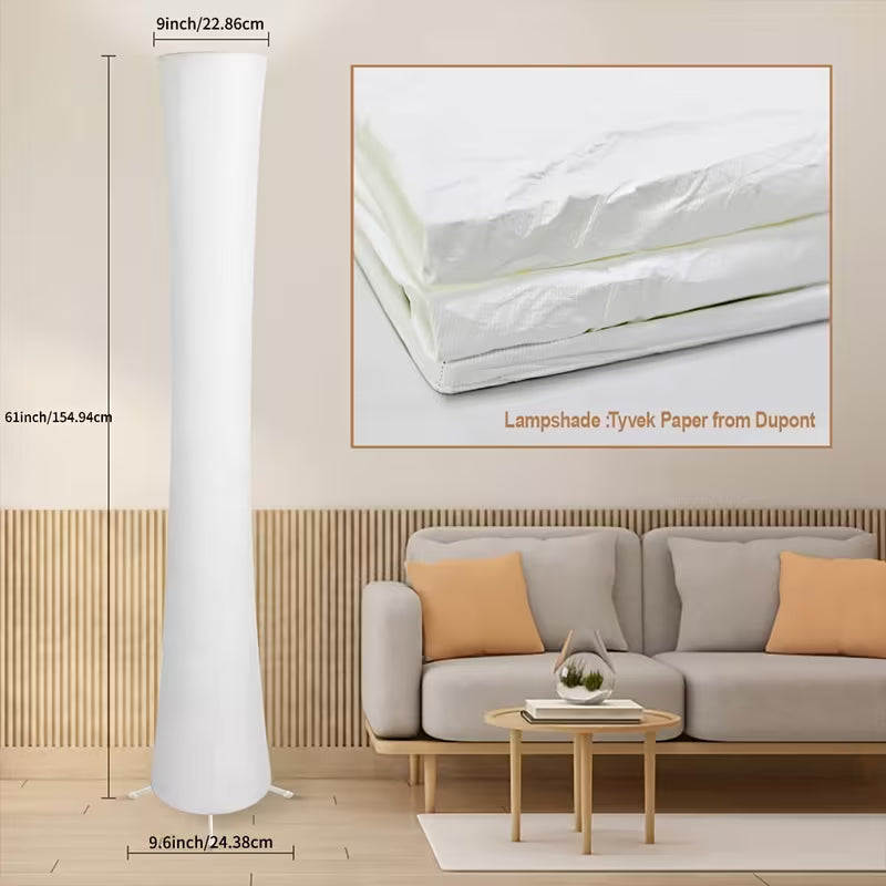 61in Soft Light LED Floor Lamp with White Fabric Shade