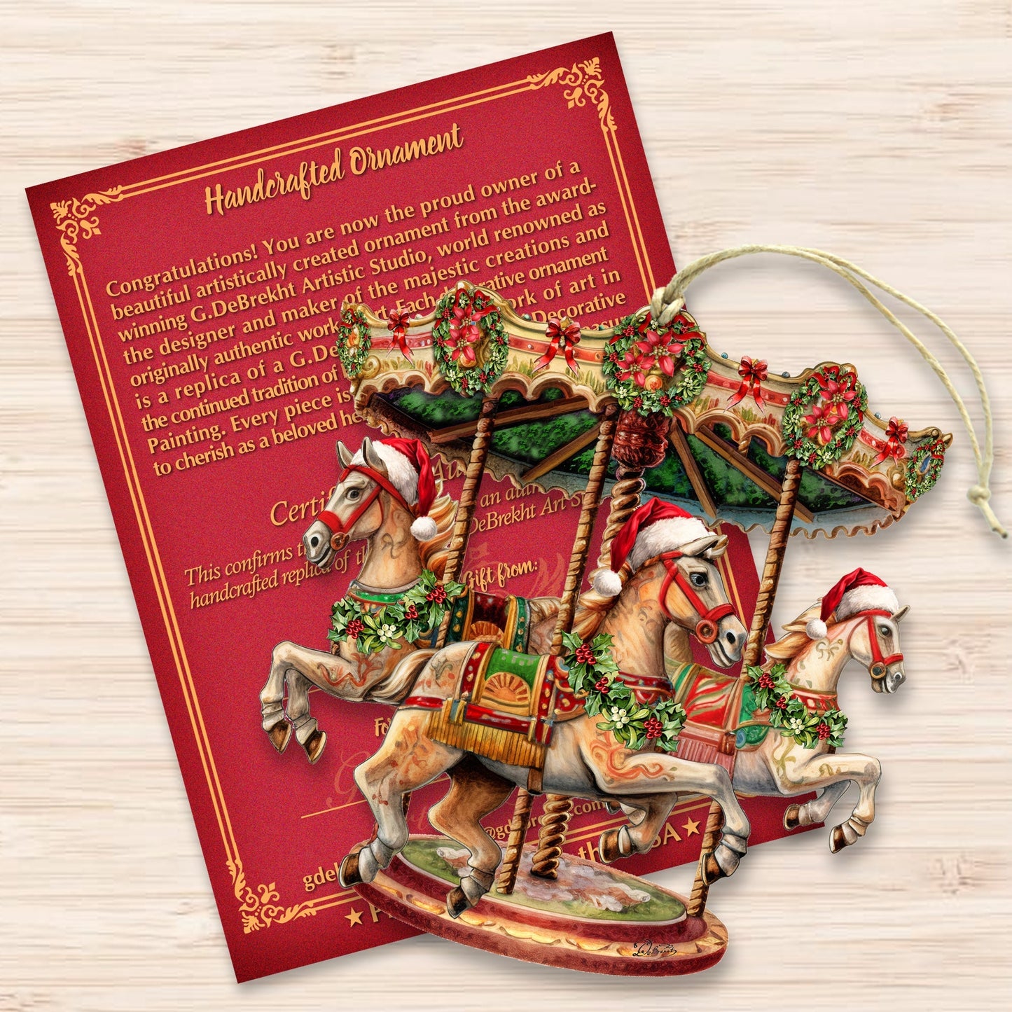 Christmas Carousel Wooden Ornaments