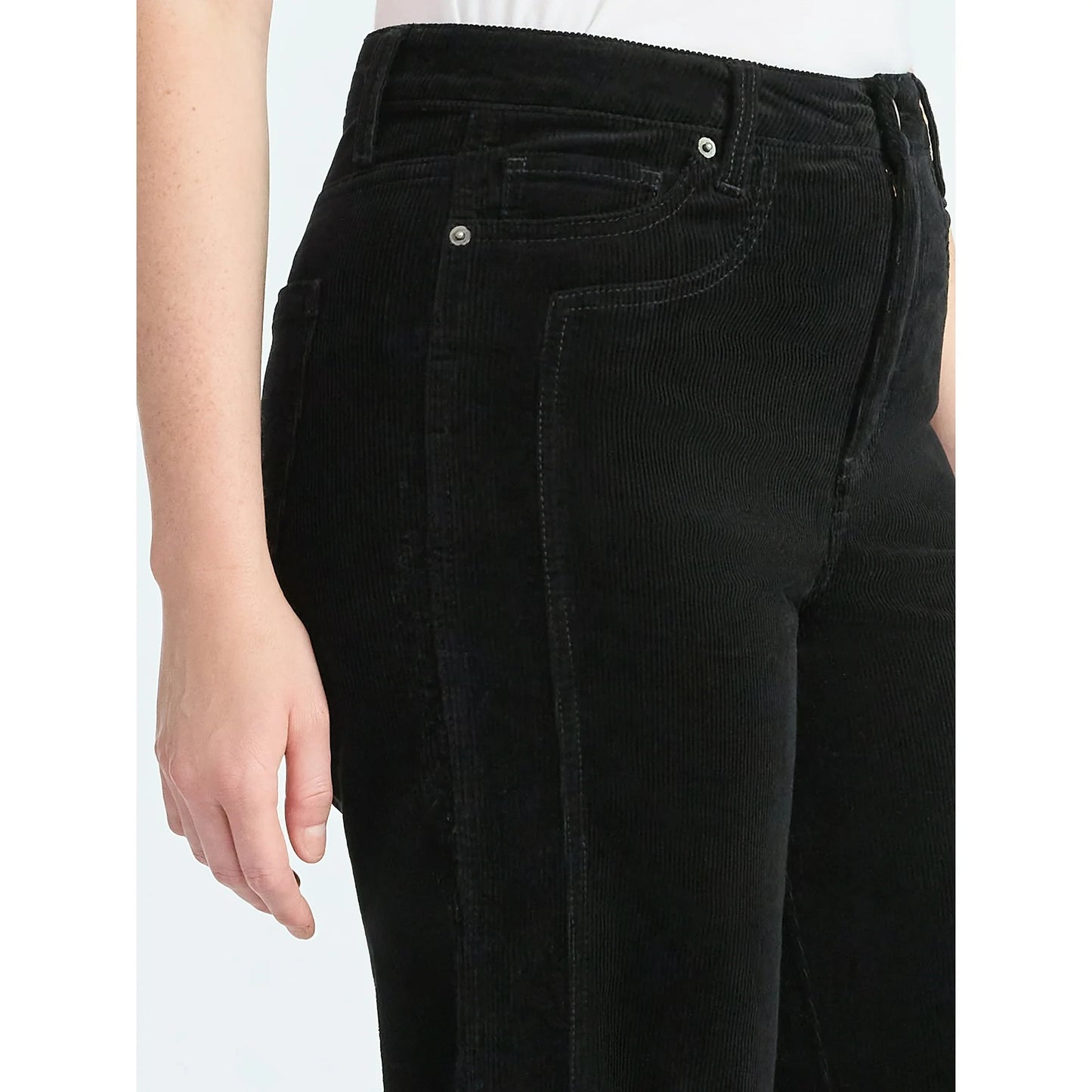 Women's and Women's Plus Corduroy Seamed Wide Leg Pants