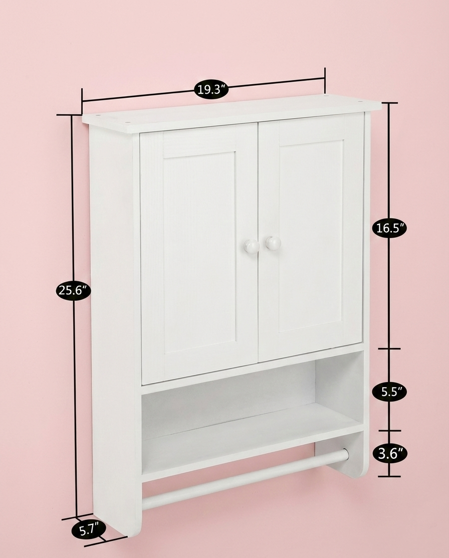 Modern Wall Mounted Bathroom & Kitchen Storage Cabinet – Space-Saving Organizer