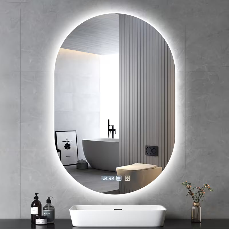 30x20 in LED Bathroom Mirror with Anti-Fog and Lights