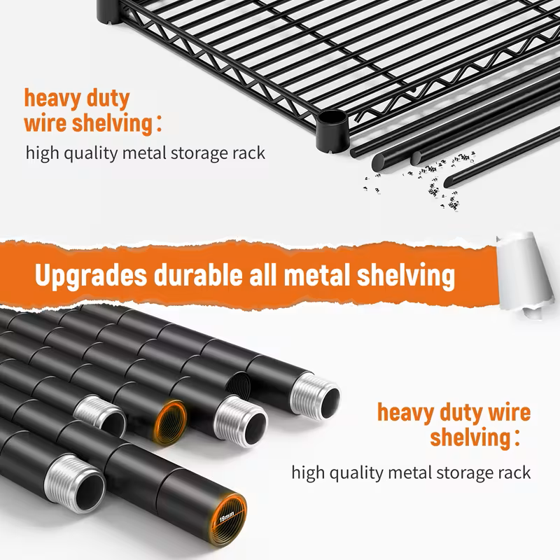 3/4/5/6/7/8 Tier Storage Shelves-Adjustable Wire Shelving Rack-Multi Sizes