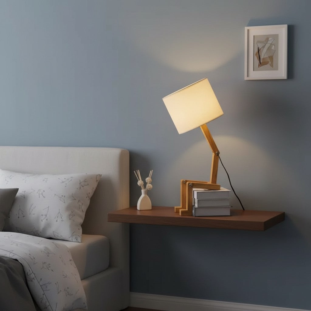 Creative Shape-Changing Wooden Lamp – Foldable Modern Desk Light for Bedroom, Study & Living Room