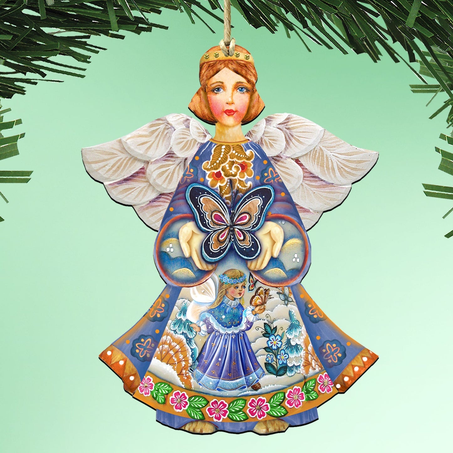 Butterfly Angel Wooden Ornament