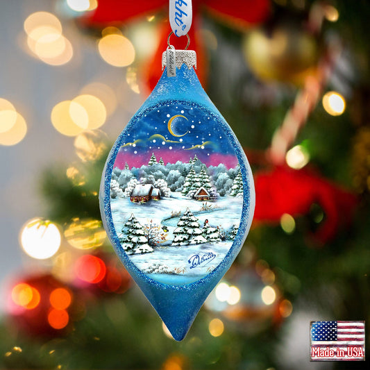 Christmas Night Glass Ornament