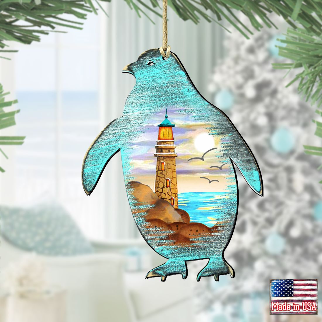 Penguins Wooden Ornaments