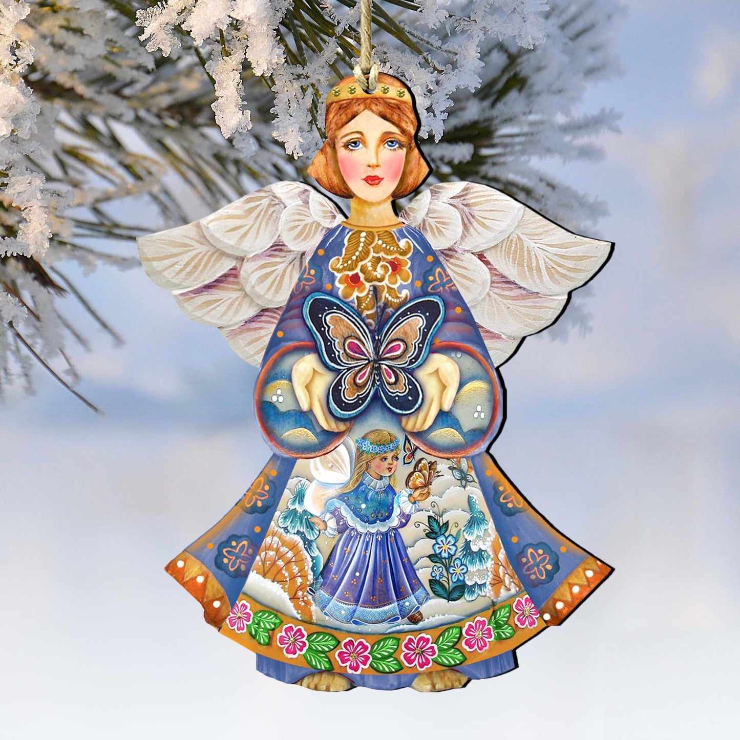 Butterfly Angel Wooden Ornament