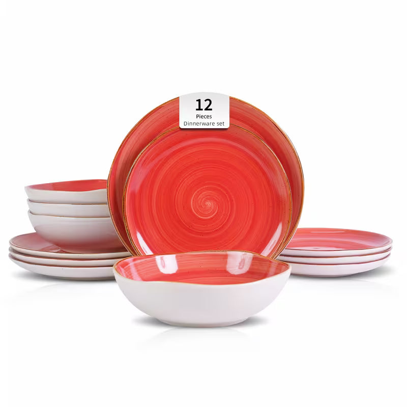 12-Piece Stoneware Dinnerware Set Service for 4