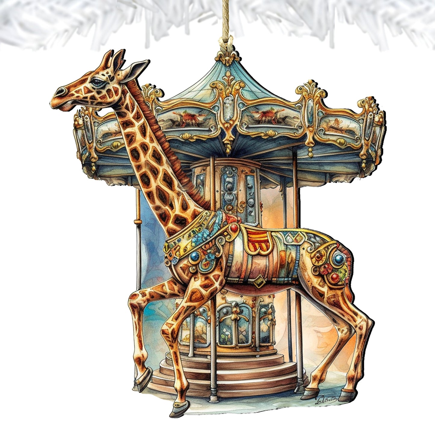 Carousel Giraffe Wooden Ornaments