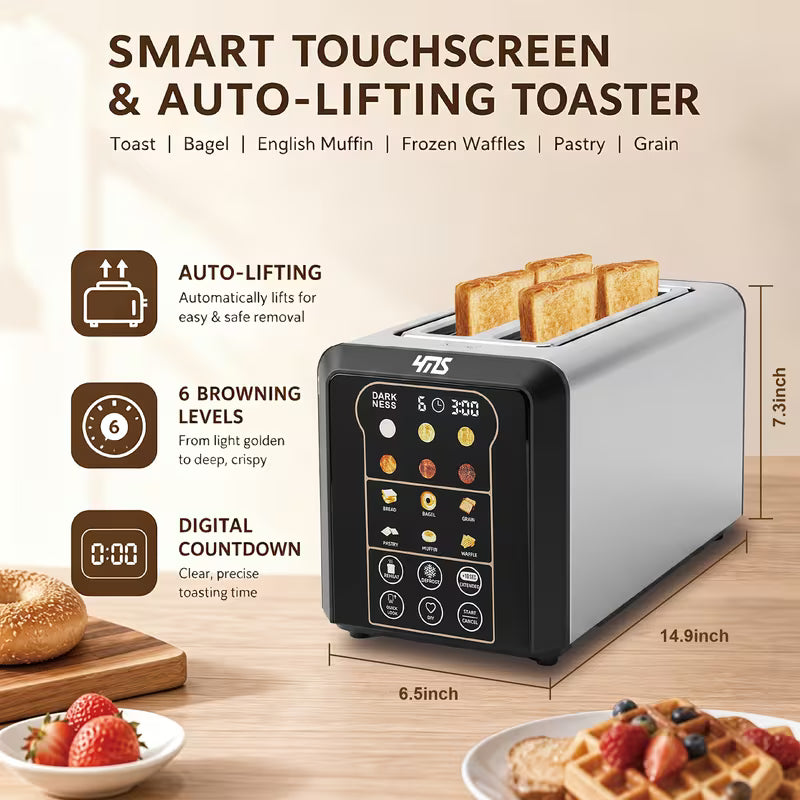 4-Slice Automatic Lift Smart Toaster with LCD Display