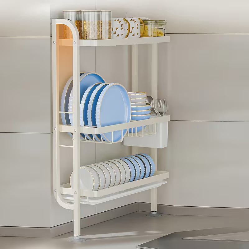 Vertical Tableware Dish Rack with Detachable Drain Tray