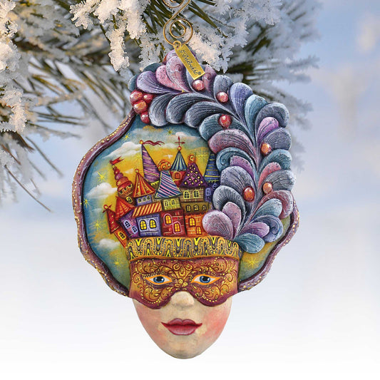 Castle Carnival Mask Sculpted Ornament