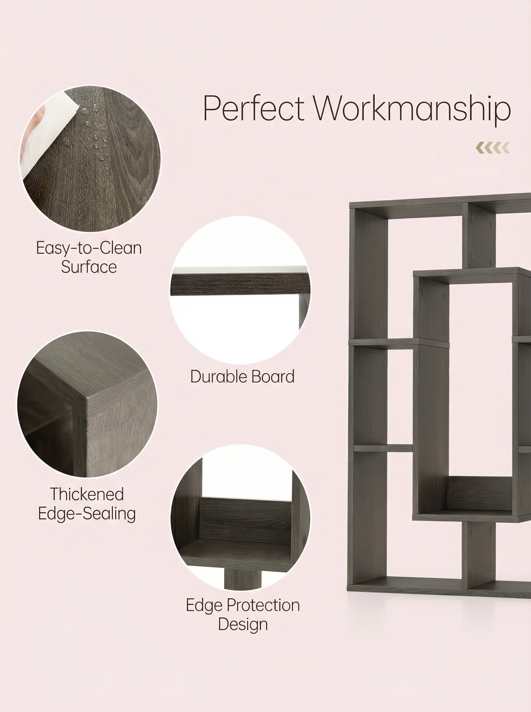 7-Tier Cube Bookshelf, Tall Narrow Bookcase for Small Spaces