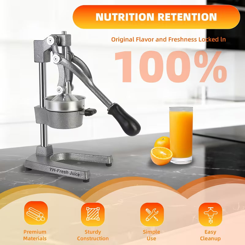 Commercial Manual Citrus Juicer and Hand Press Lemon Squeezer Gray