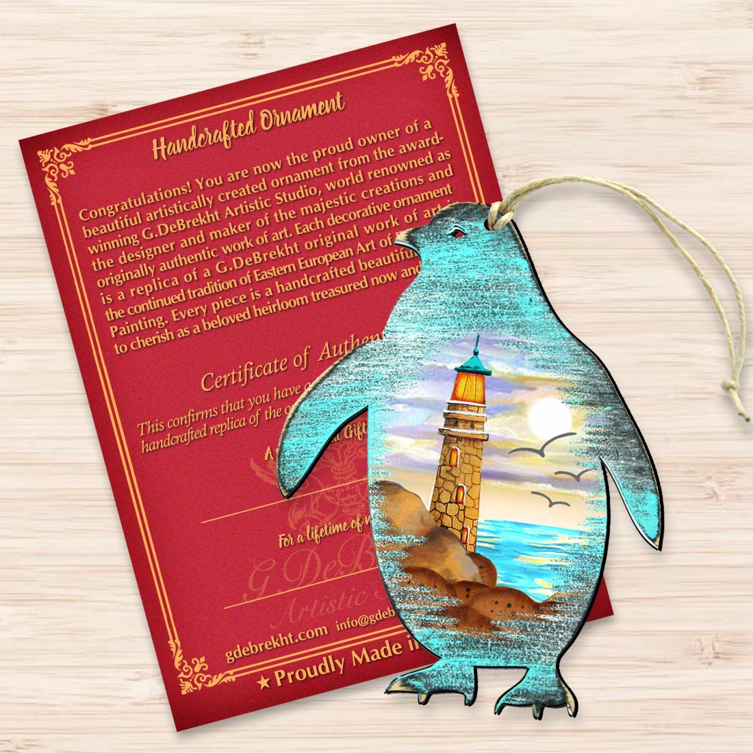Penguins Wooden Ornaments