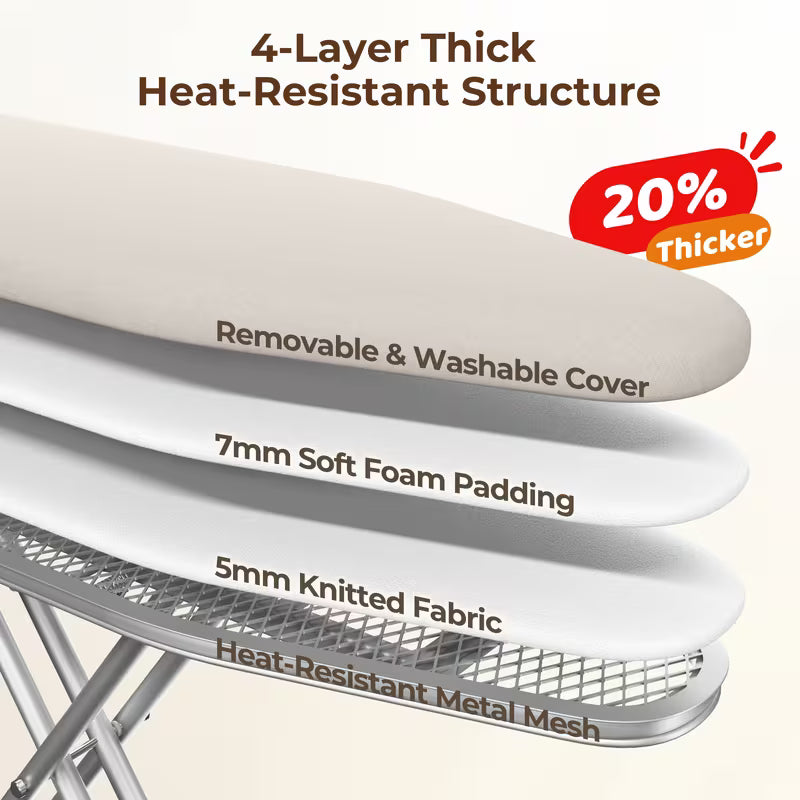 Full Size Foldable Ironing Board with Clothes Rack