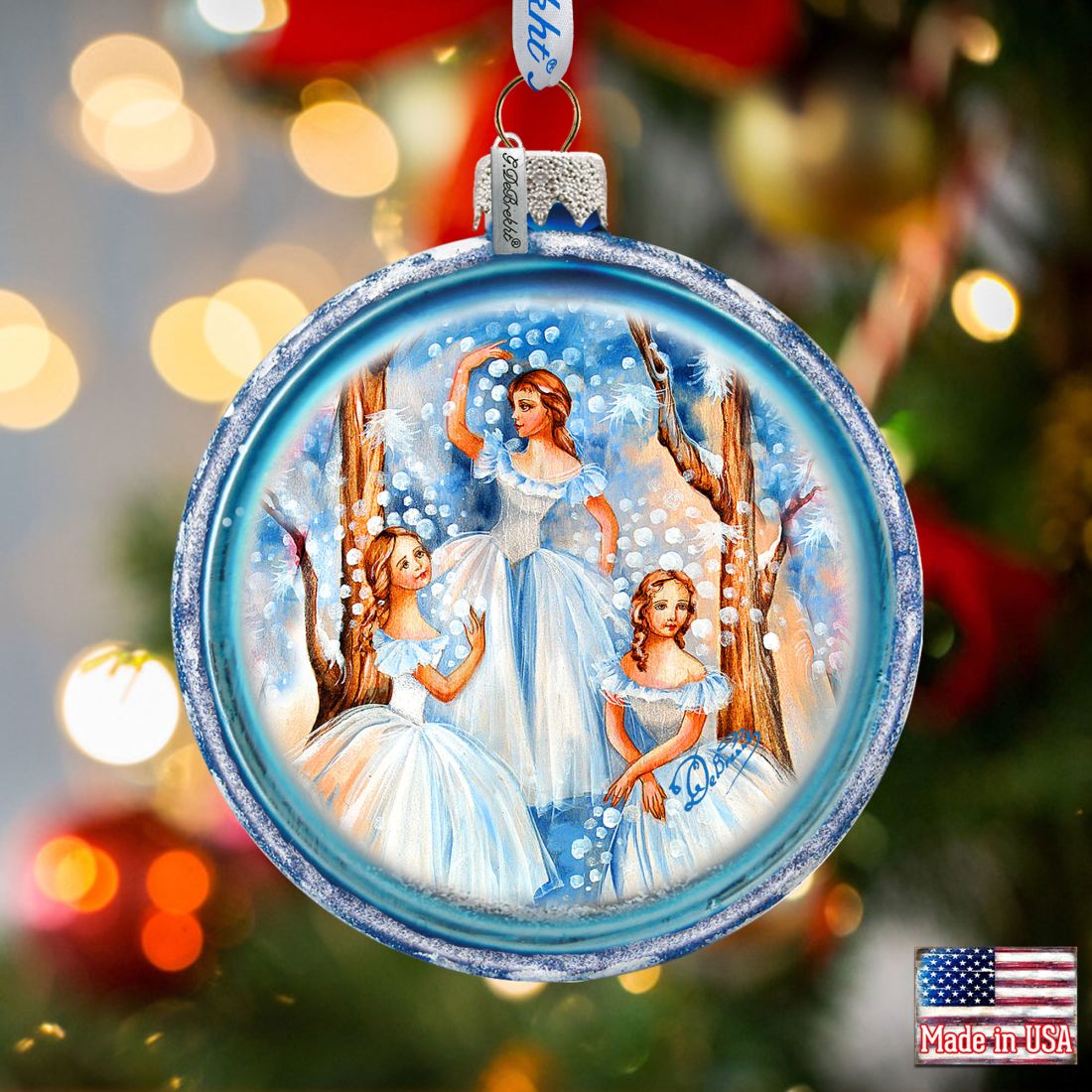 Snowflakes Glass Ornament