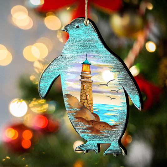 Penguins Wooden Ornaments