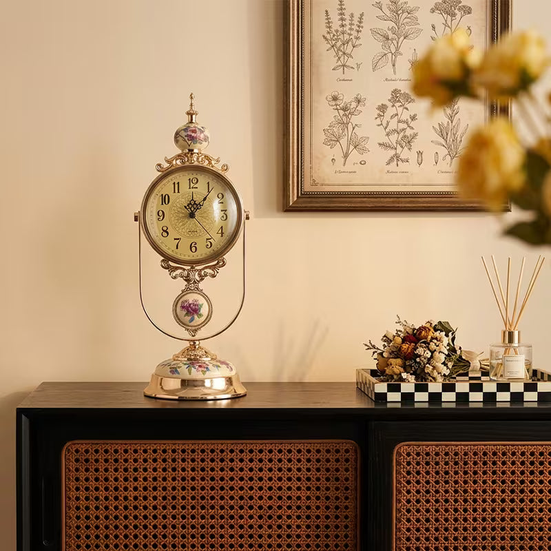 Vintage American Style Desktop Clock Home Ornament