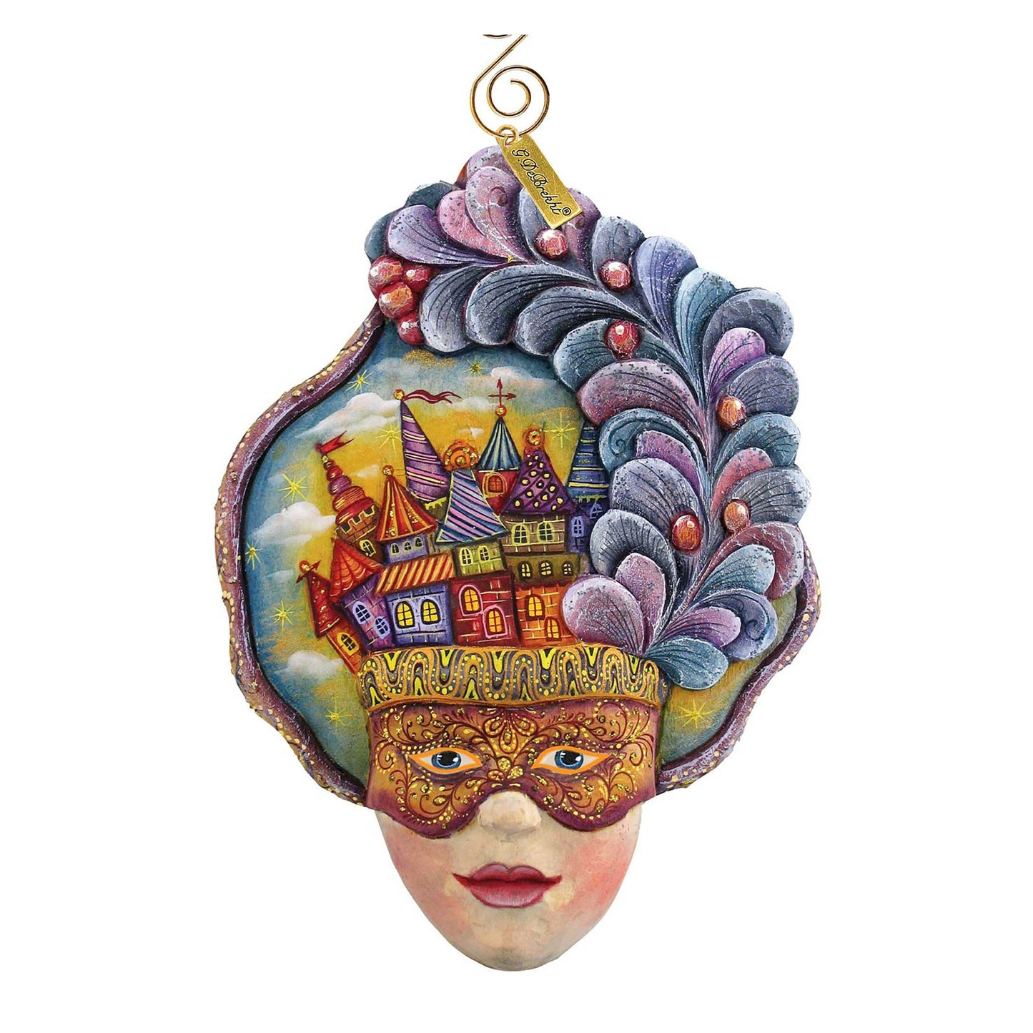 Castle Carnival Mask Sculpted Ornament