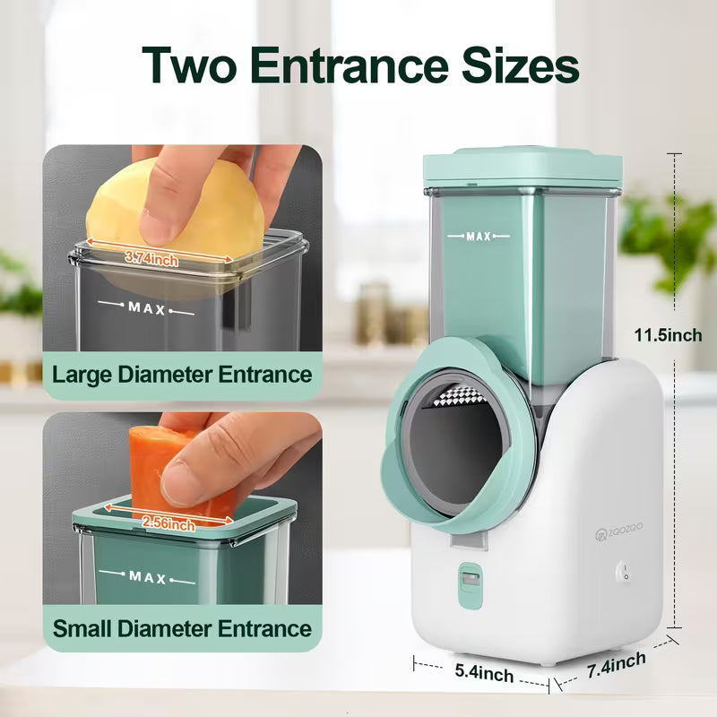 6-in-1 Electric Powered Cheese Grater Food Dicer Slicer