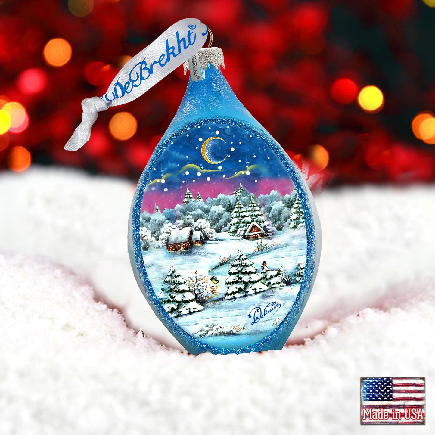 Christmas Night Glass Ornament