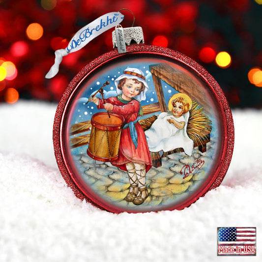 Drummer Boy Ball Glass Ornament