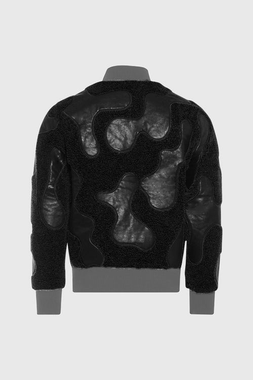 Sherpa & Faux Leather Bomber Jacket