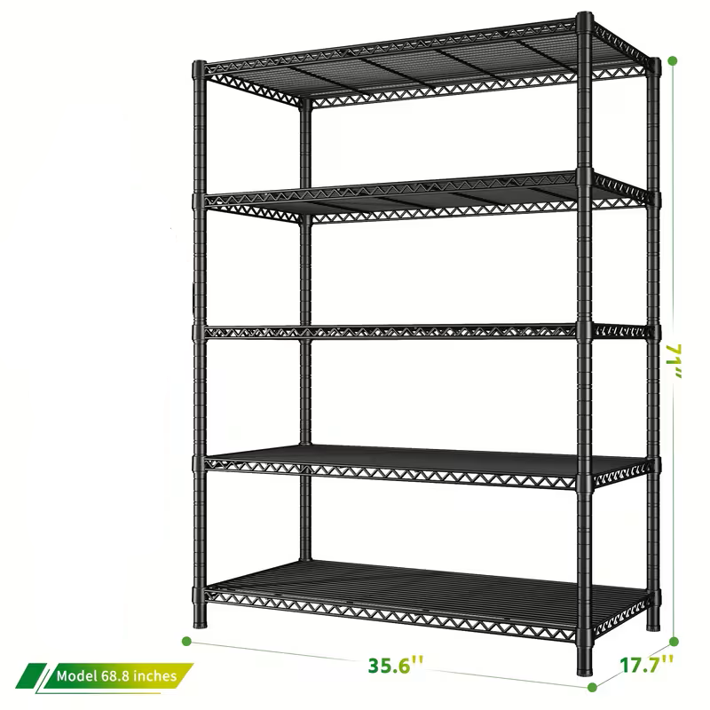 3/4/5/6/7/8 Tier Storage Shelves-Adjustable Wire Shelving Rack-Multi Sizes