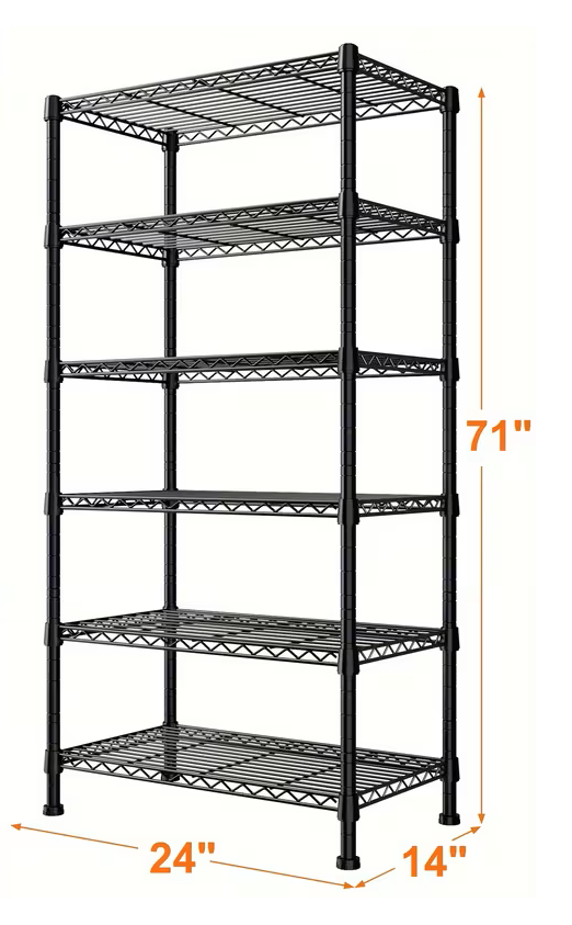 3/4/5/6/7/8 Tier Storage Shelves-Adjustable Wire Shelving Rack-Multi Sizes