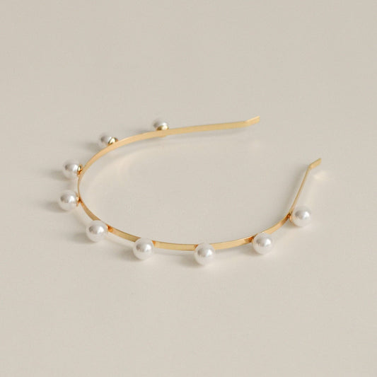Metal with Plastic Pearl Headband