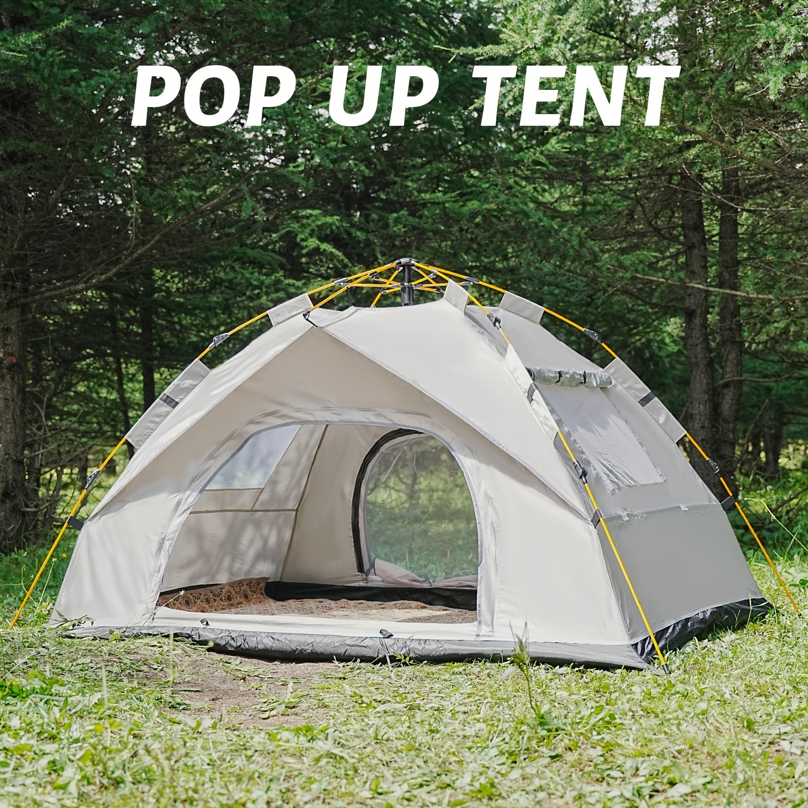 3-4 Person Instant Pop Up Camping Tent Waterproof Quick Setup Outdoor Portable