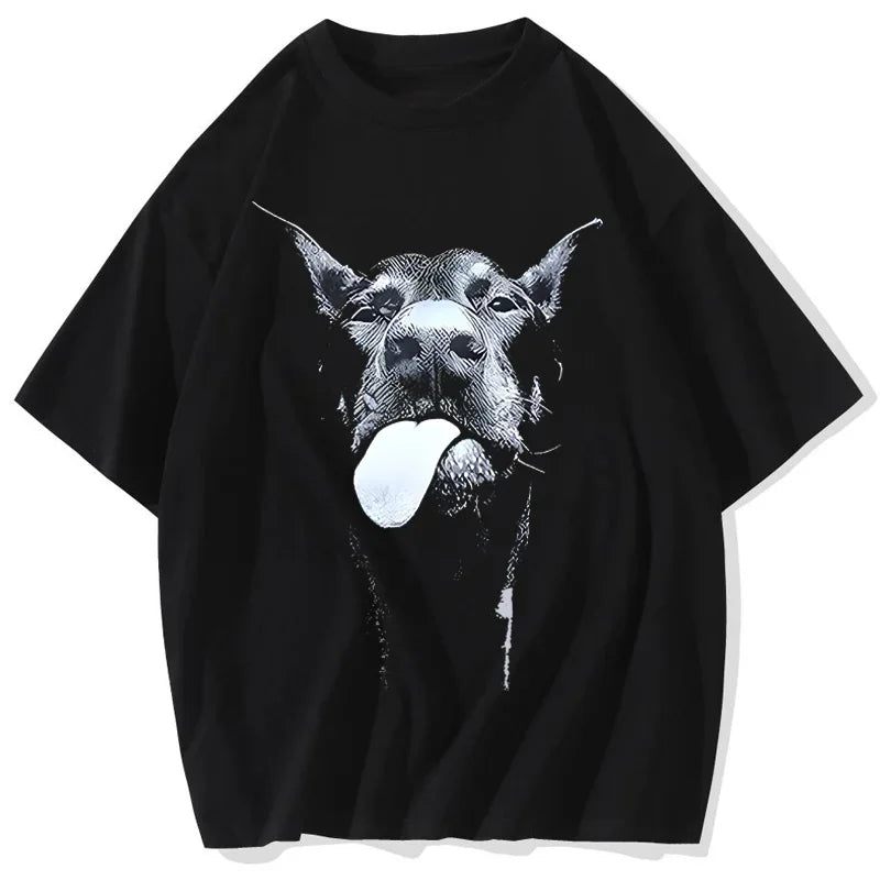 Men's Gothic Dog T-Shirt - Hip Hop Streetwear