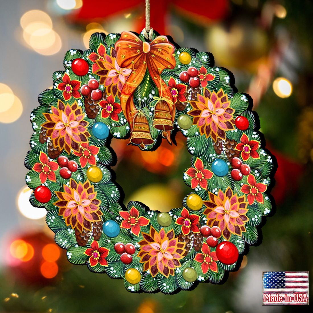 Christmas Wreath Wooden Ornaments