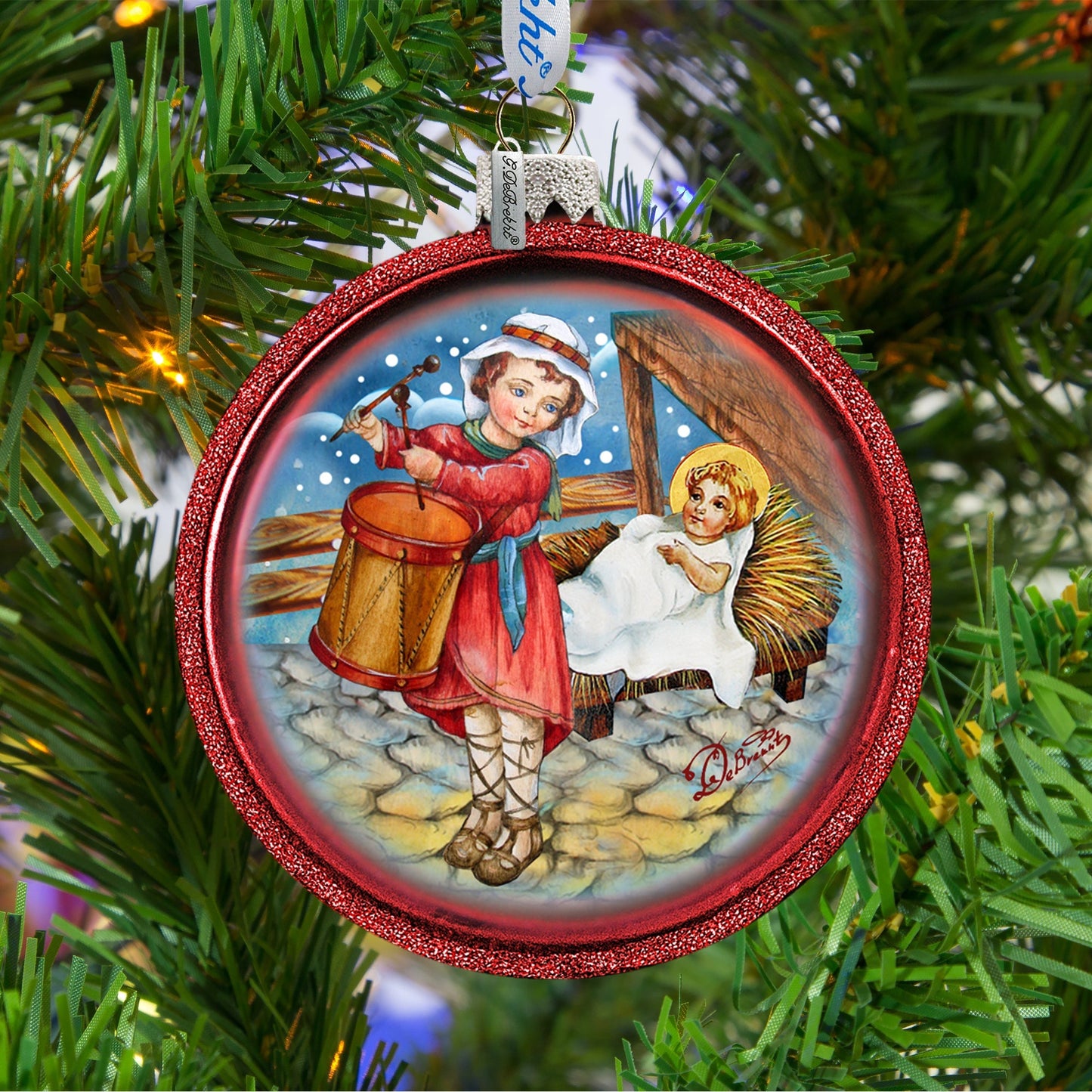 Drummer Boy Ball Glass Ornament