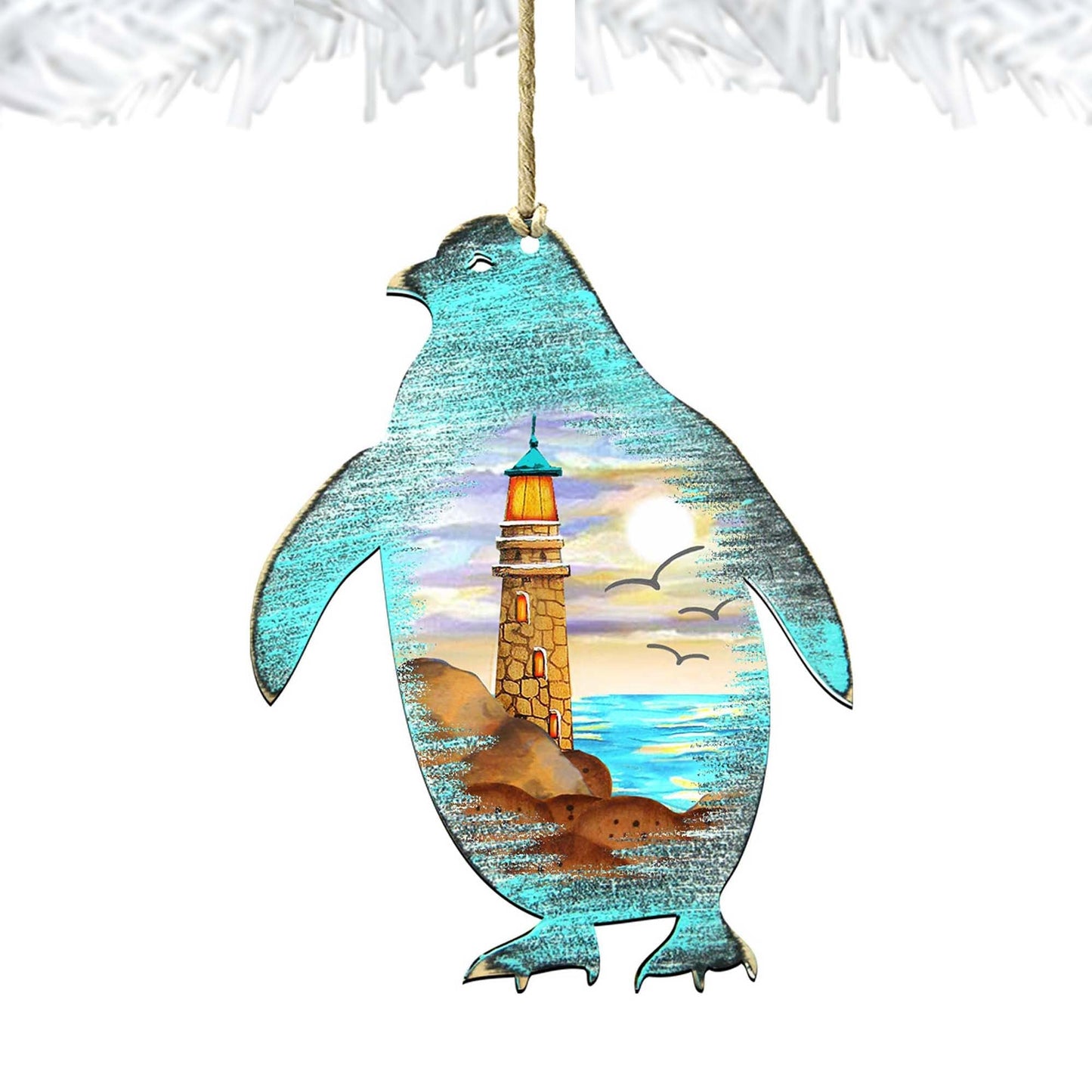 Penguins Wooden Ornaments