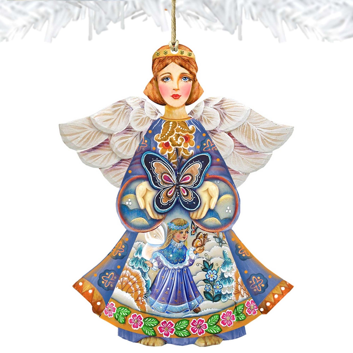 Butterfly Angel Wooden Ornament