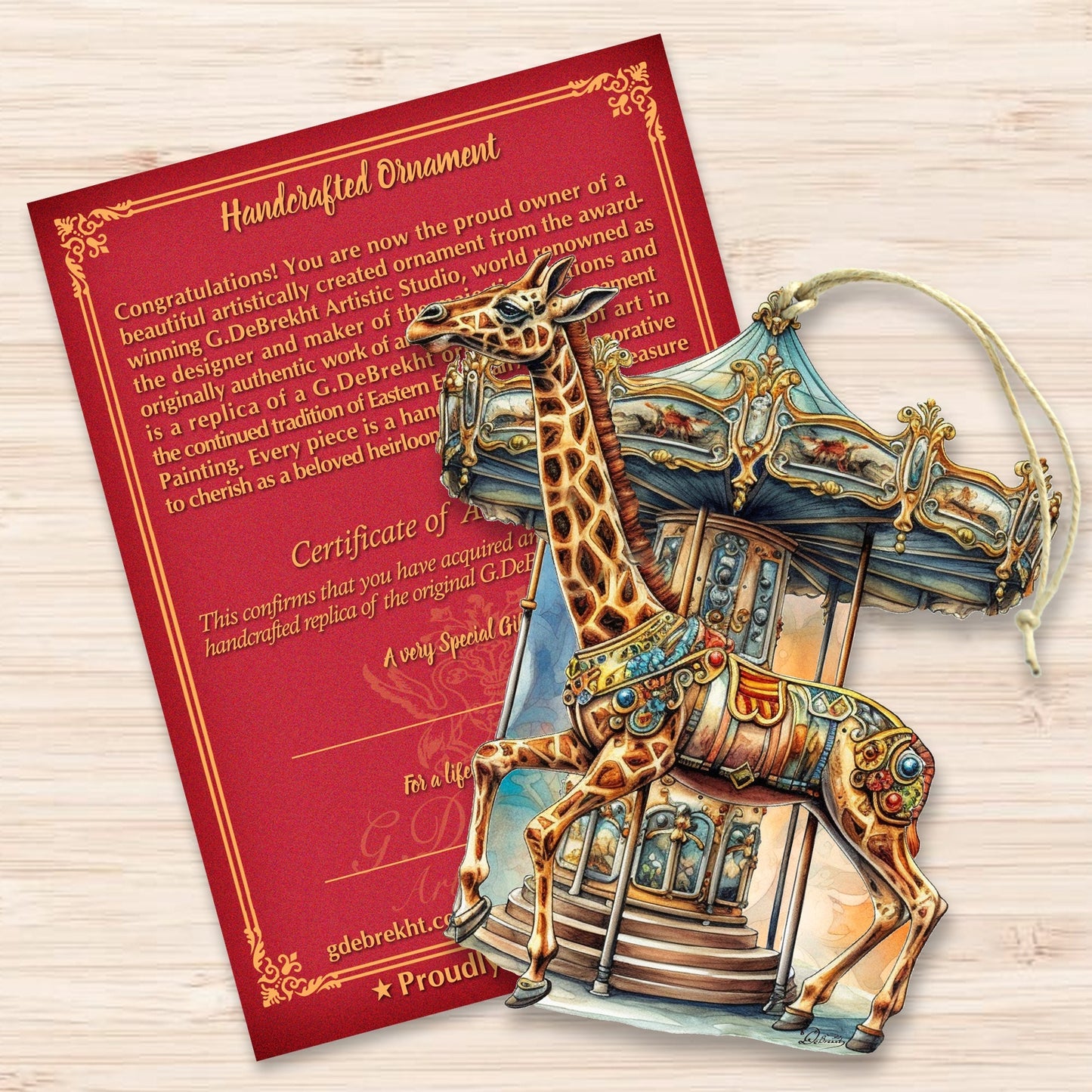 Carousel Giraffe Wooden Ornaments