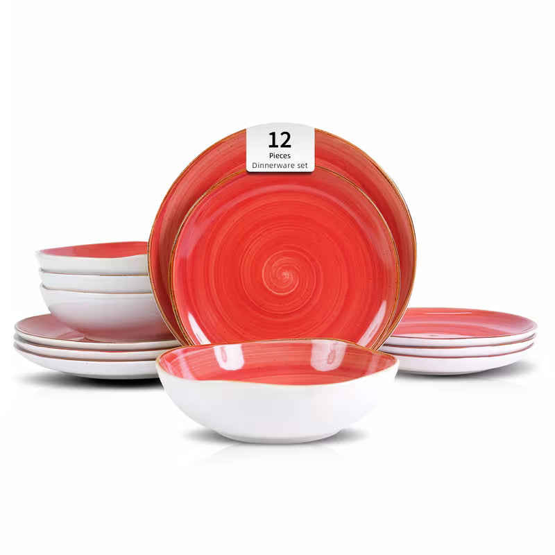 12-Piece Stoneware Dinnerware Set Service for 4