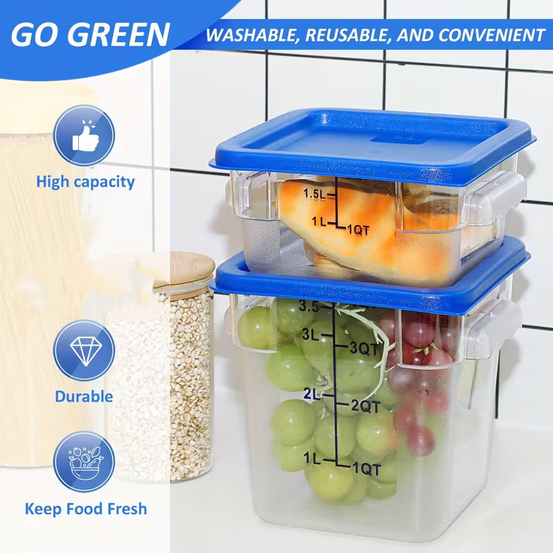 8-Piece Square Food Storage Containers Set with Lids