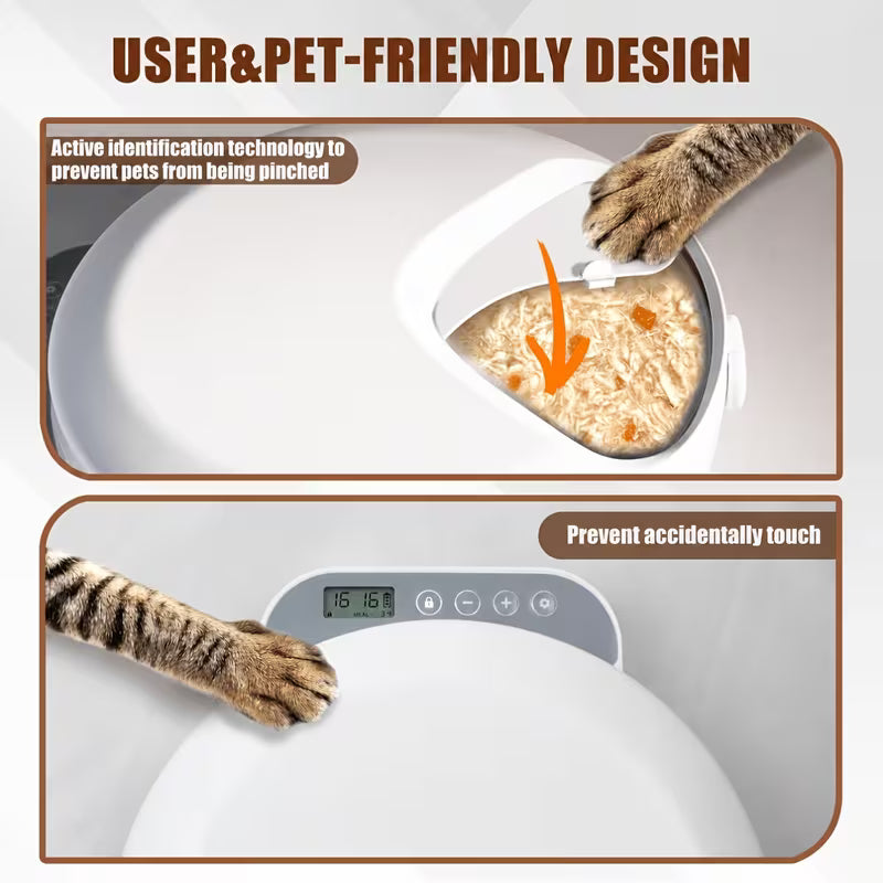 Automatic Refrigerated Wet Food Feeder with Ice Packs