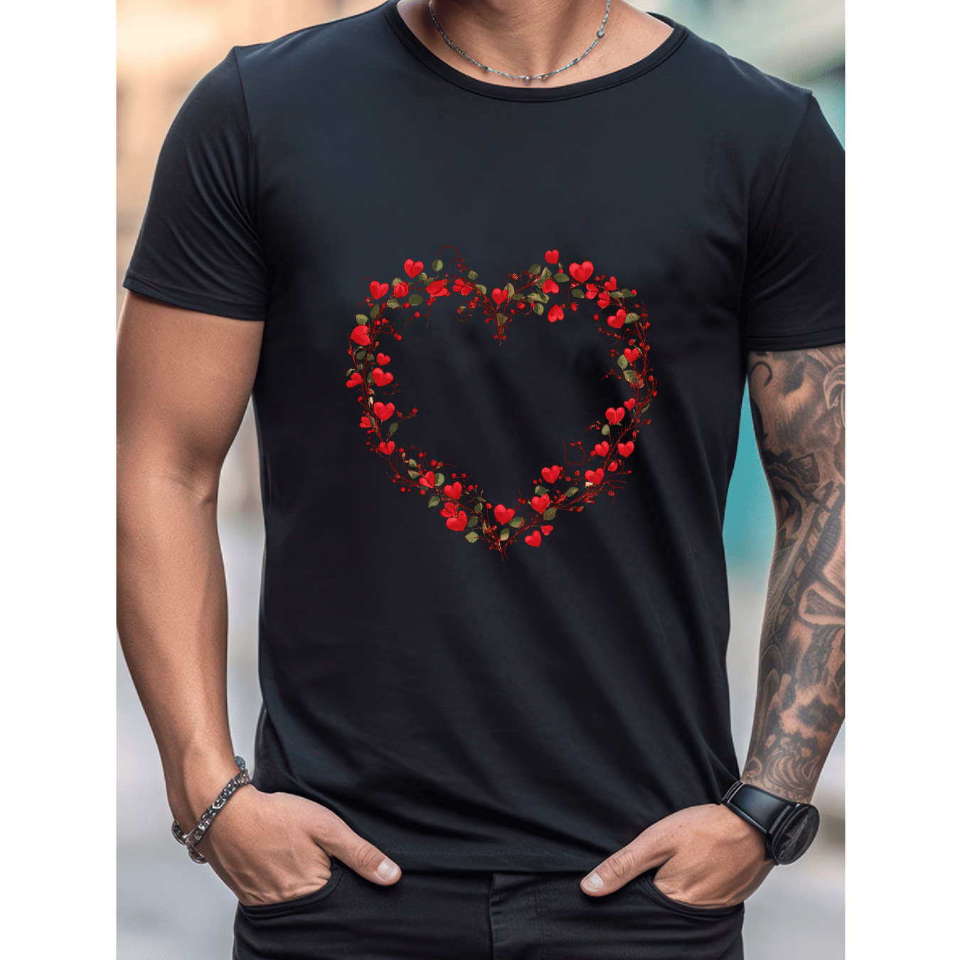 Celebrate in Style with This 100% Cotton Men's Valentine's Day Tee