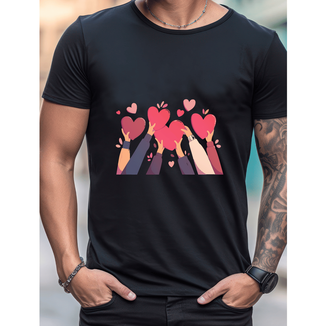 Celebrate in Style with This 100% Cotton Men's Valentine's Day Tee