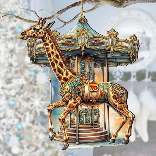 Carousel Giraffe Wooden Ornaments