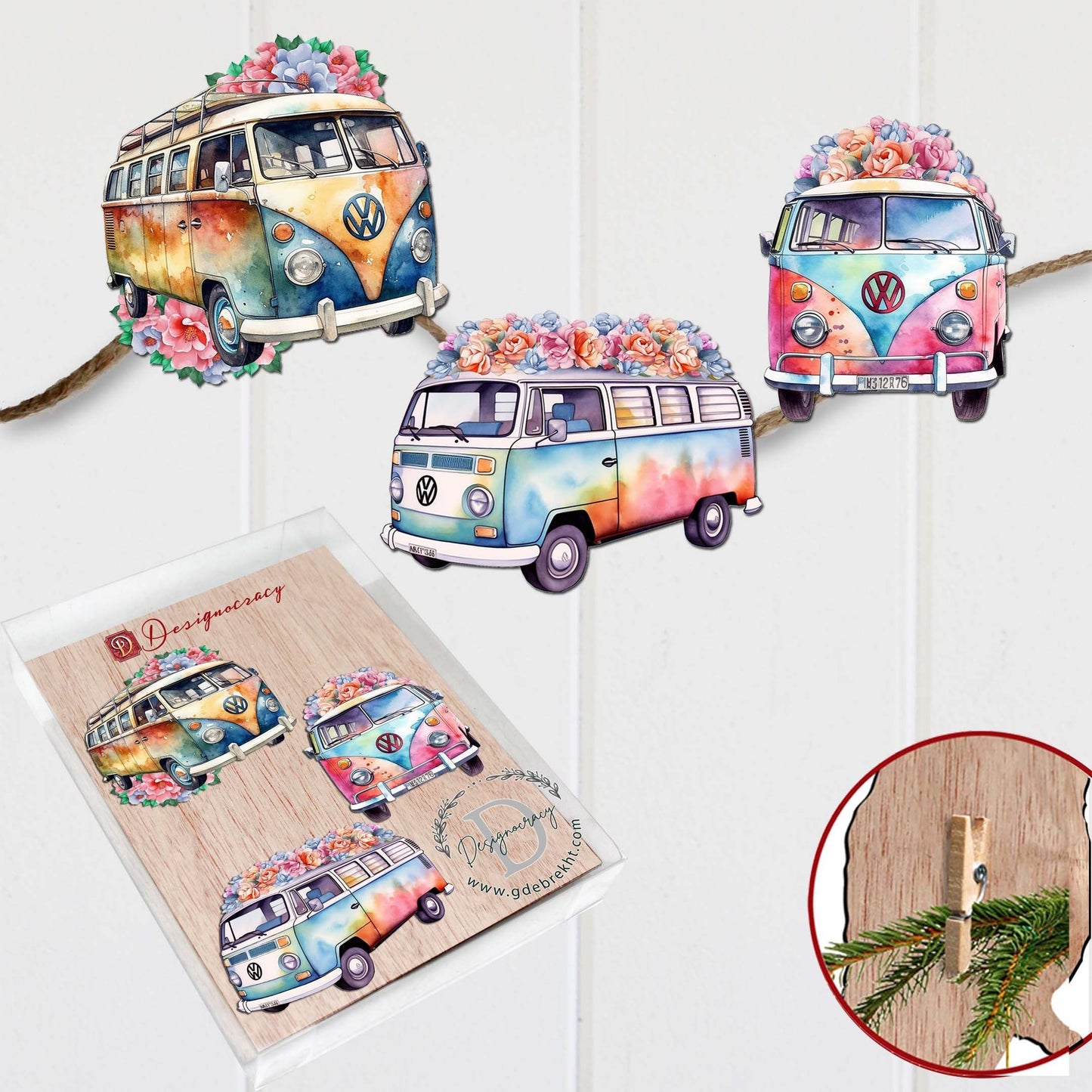 Surf Vans Decorative Wooden Clip