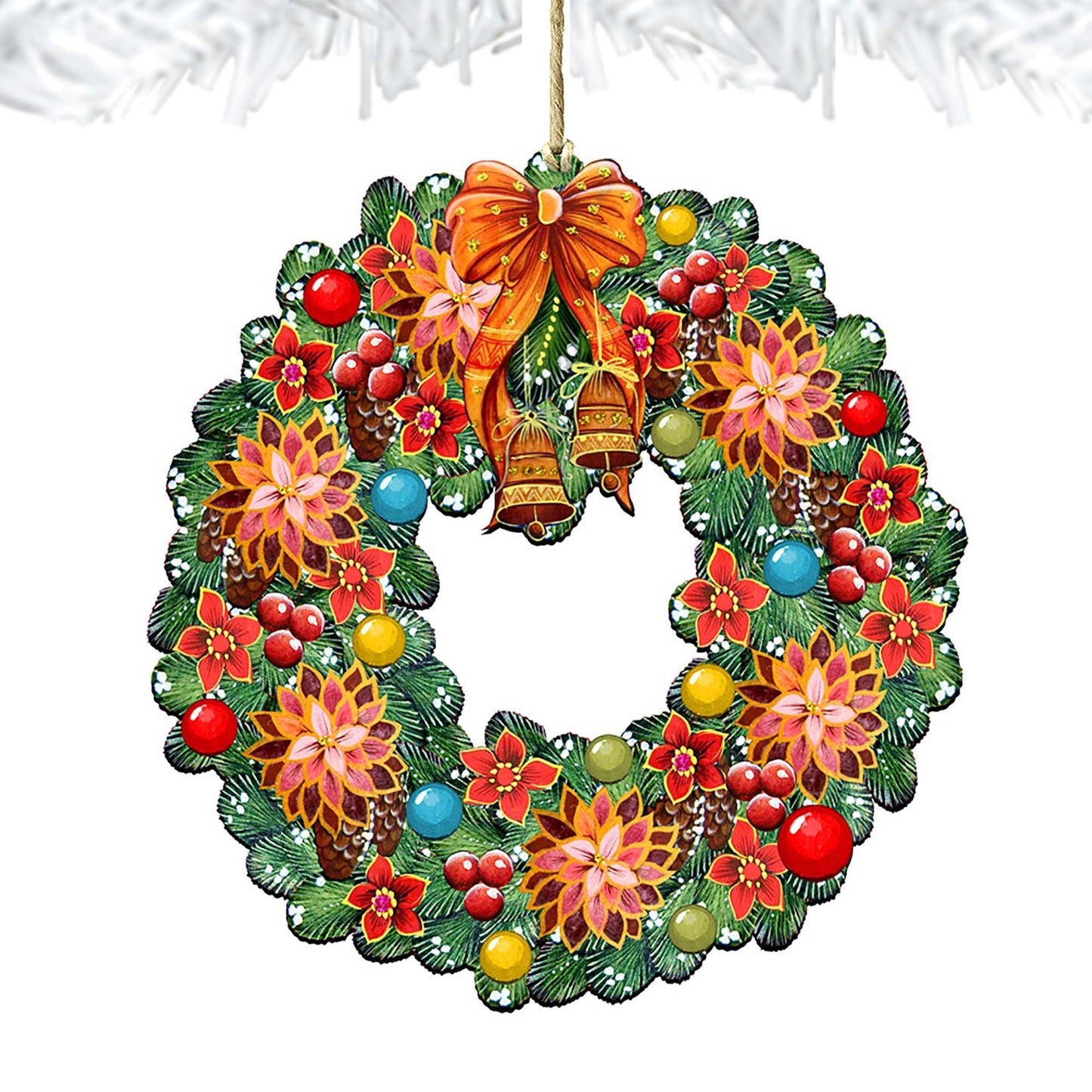 Christmas Wreath Wooden Ornaments