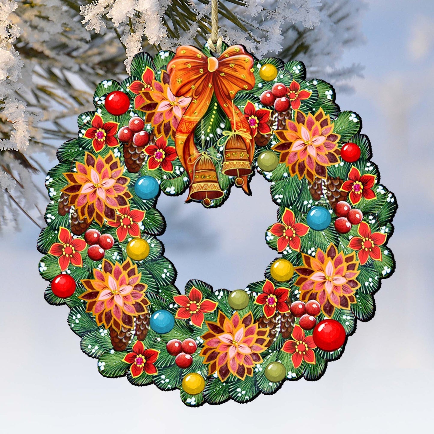Christmas Wreath Wooden Ornaments