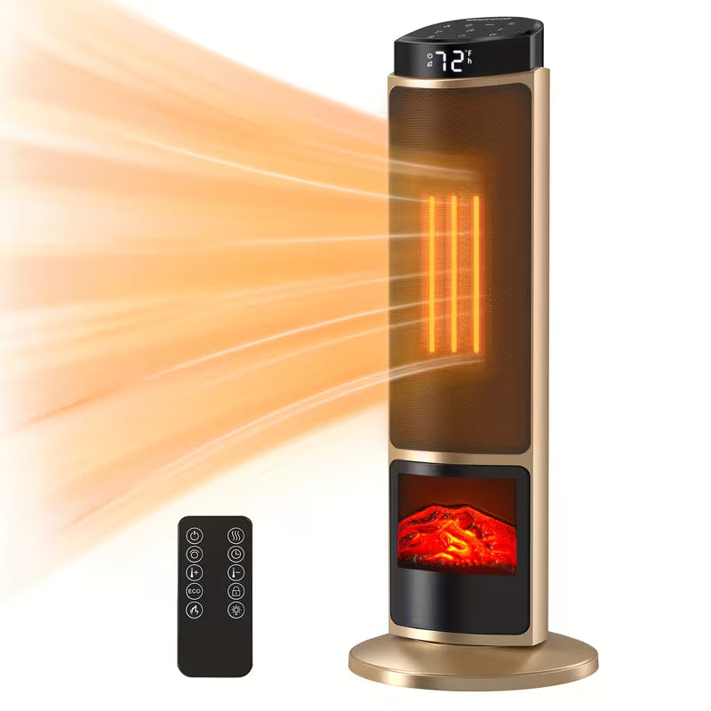 1500W Portable Electric Space Heater with Remote and Thermostat